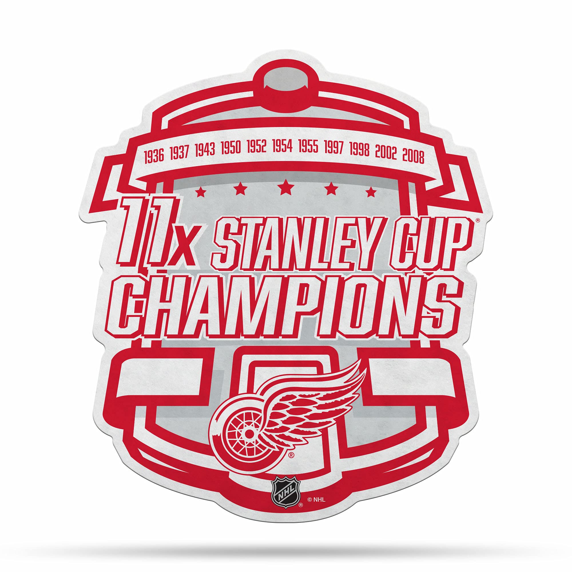 Rico Industries Nhl Hockey Detroit Red Wings Champ Shape Cut Pennant - Home And Living Room D  Cor - Soft Felt Ez To Hang