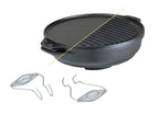 Lodge Cast Iron Cook-It-All Kit. Five-Piece Cast Iron Set Includes A Reversible Grill/Griddle 14 Inch, 6.8 Quart Bottom/Wok, Two
