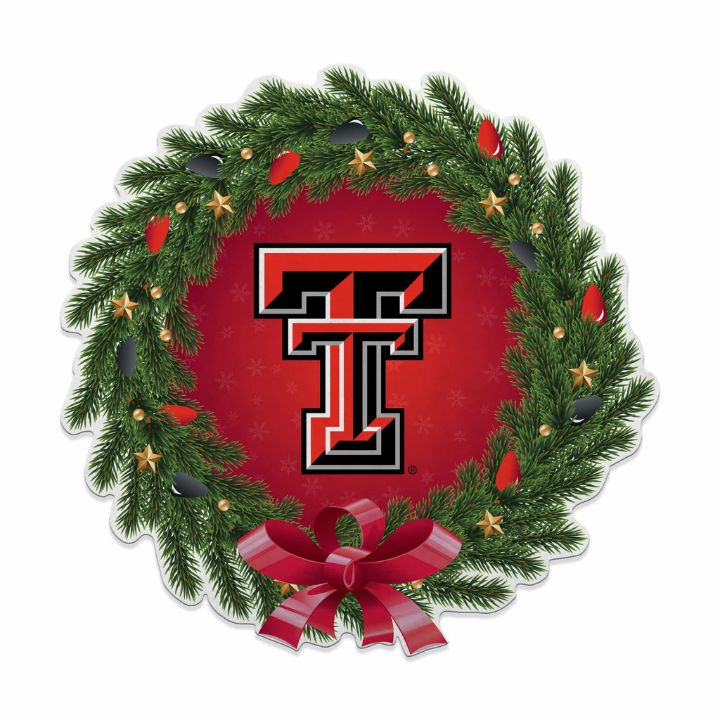 Rico Industries Ncaa Texas Tech Red Raiders Wreath Shape Cut Pennant - Home And Living Room D  Cor - Soft Felt Ez To Hang