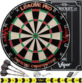 Viper League Pro Regulation Bristle Steel Tip Dartboard Starter Set with Staple-Free Bullseye, Radial Spider Wire, High-Grade Si