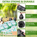 Blika 50 Count Camping Toilet Bags Eco Absorbent Gel Set, Portable Toilet Bags With Gel, 8 Gallon, 30 Liter, Heavy Duty 1 Mil, T