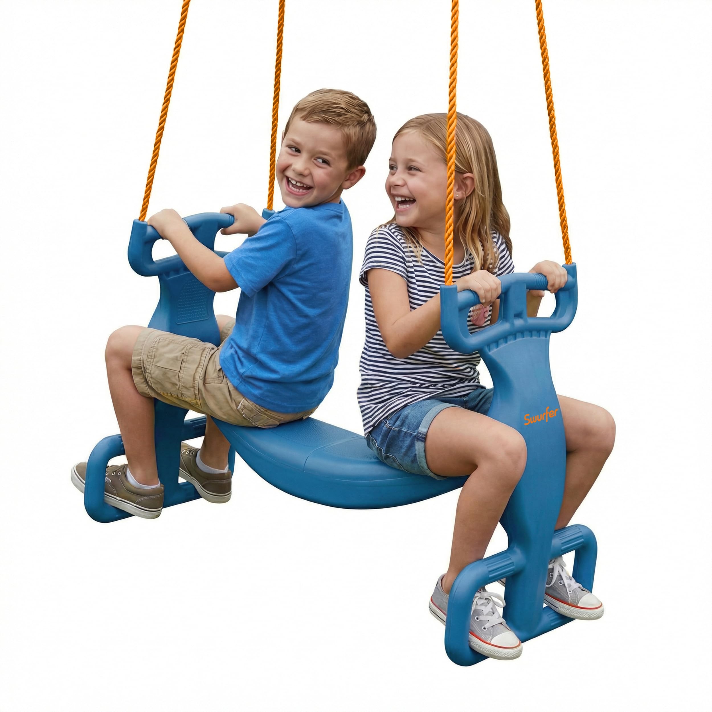 Swurfer Glider Swing for Kids - Outdoor Dual Swingset for Backyard Playset, Back-to-Back Swingset Accessories, Kids Outdoor Play