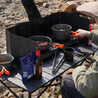 Redcamp 9.5 High Folding Outdoor Stove Windscreen, 16 Plates Aluminum Camping Stove Windshield With Carrying Bag, Lightweight Bu
