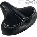 Bikeroo Oversized Bike Seat - Peloton Seat Cushion - Bicycle Saddle Replacement - Wide Cushioned Comfortable Seat For Men & Wome