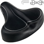 Bikeroo Oversized Bike Seat - Peloton Seat Cushion - Bicycle Saddle Replacement - Wide Cushioned Comfortable Seat For Men & Wome
