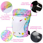 FIODAY Kids Bike Helmet, Toddler Helmet Knee and Elbow Pads Wrist Guards Adjustable Protective Gear Set with DIY Sticker for Gir