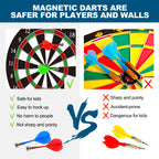 Magnetic Dart Board, Safe Dart Game Toy For Kids, 12Pcs Magnetic Darts, Excellent Indoor Game And Party Game, Double Sided Dart