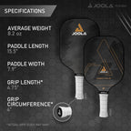Joola Essentials Performance Pickleball Paddle With Reinforced Fiberglass Surface And Honeycomb Polypropylene Core, Black