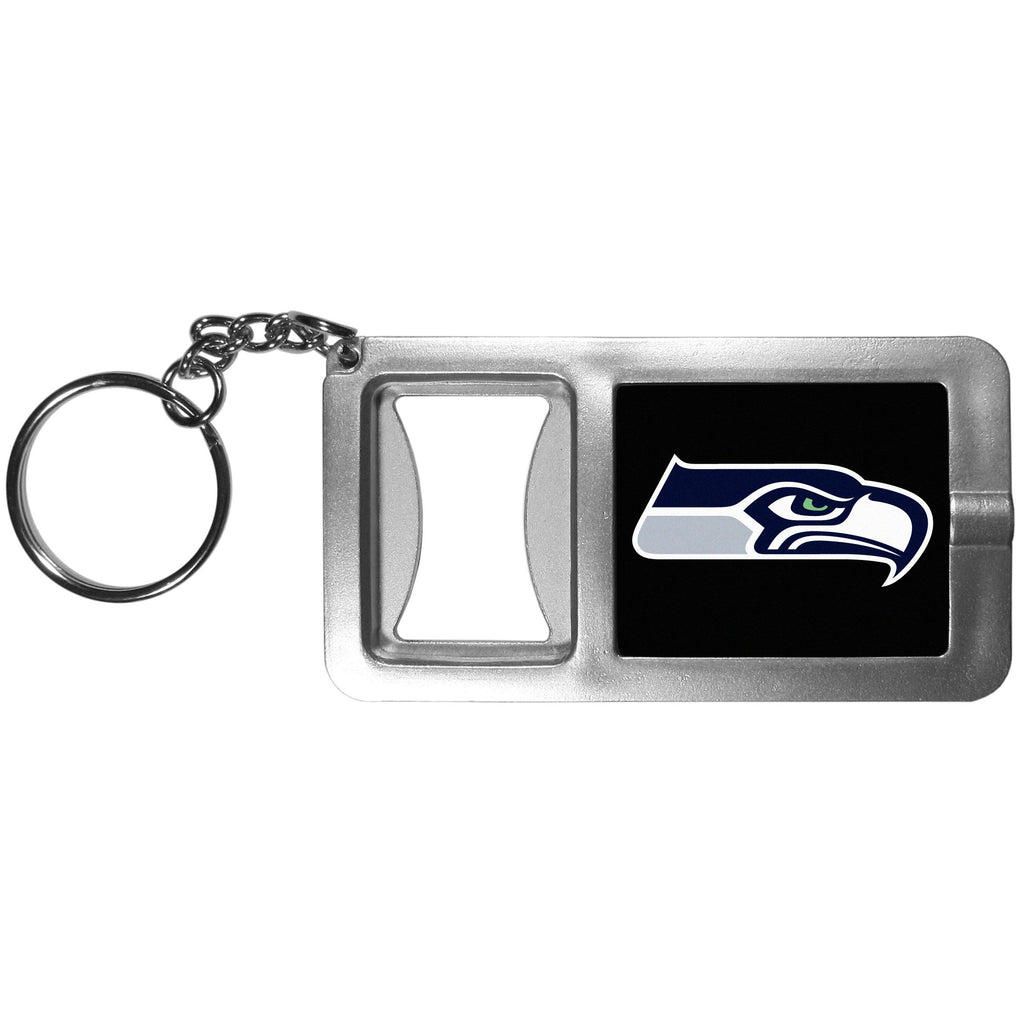 NFL Siskiyou Sports Fan Shop Seattle Seahawks Flashlight Key Chain with Bottle Opener One Size Black