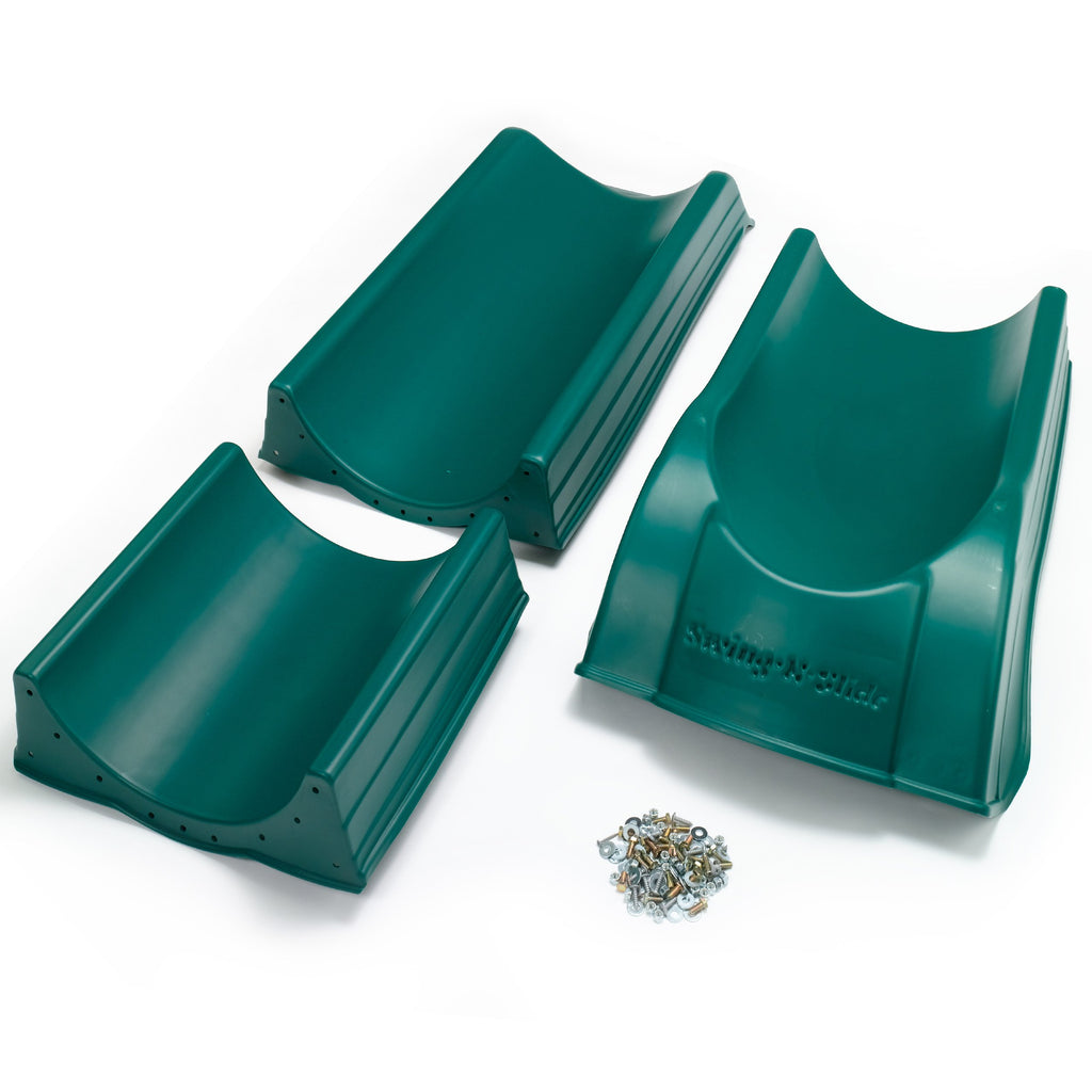 Swing-N-Slide NE 4699-T Super Summit Slide 3 Piece Plastic Scoop Slide for 5 Swing Set Deck Heights, Green