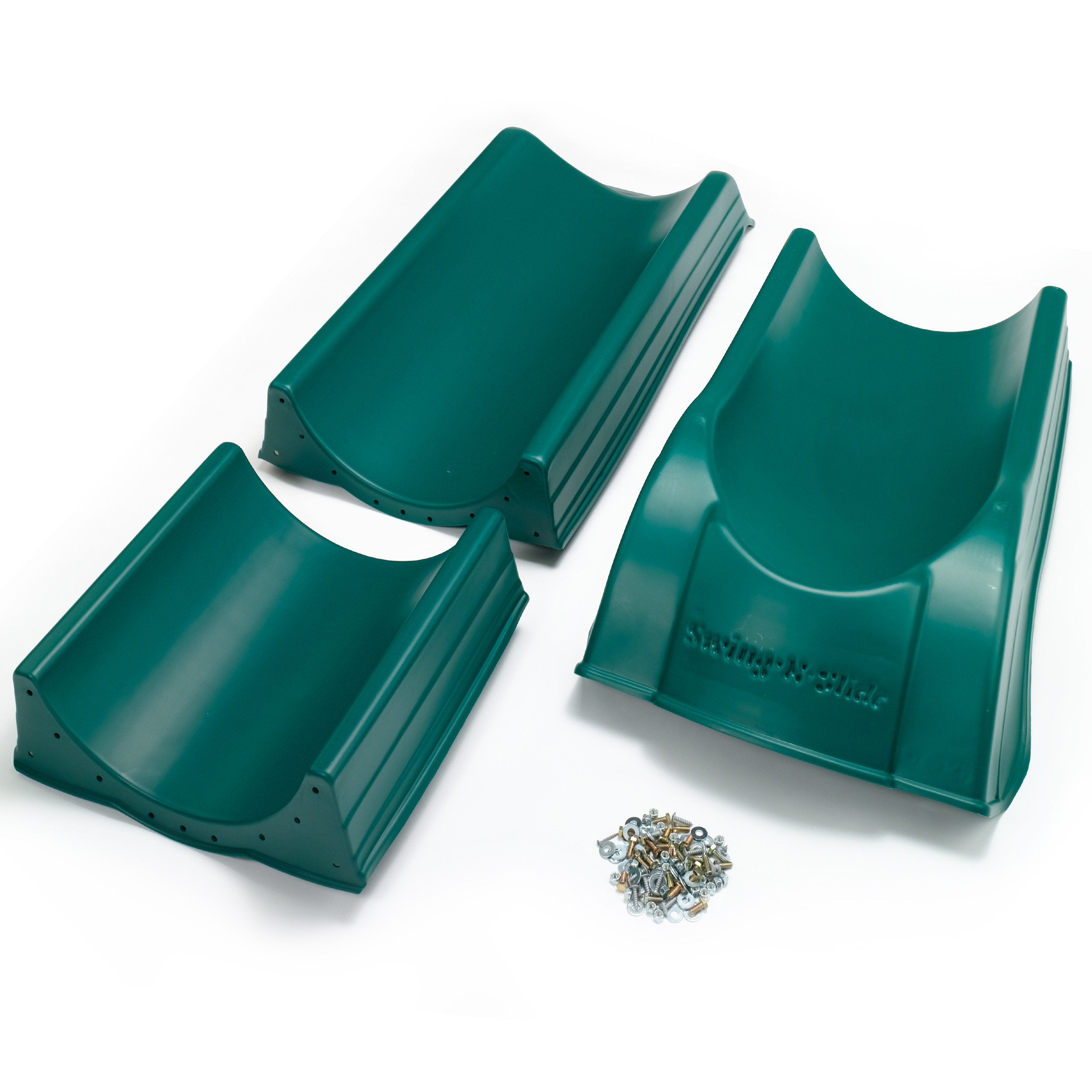 Swing-N-Slide NE 4699-T Super Summit Slide 3 Piece Plastic Scoop Slide for 5 Swing Set Deck Heights, Green