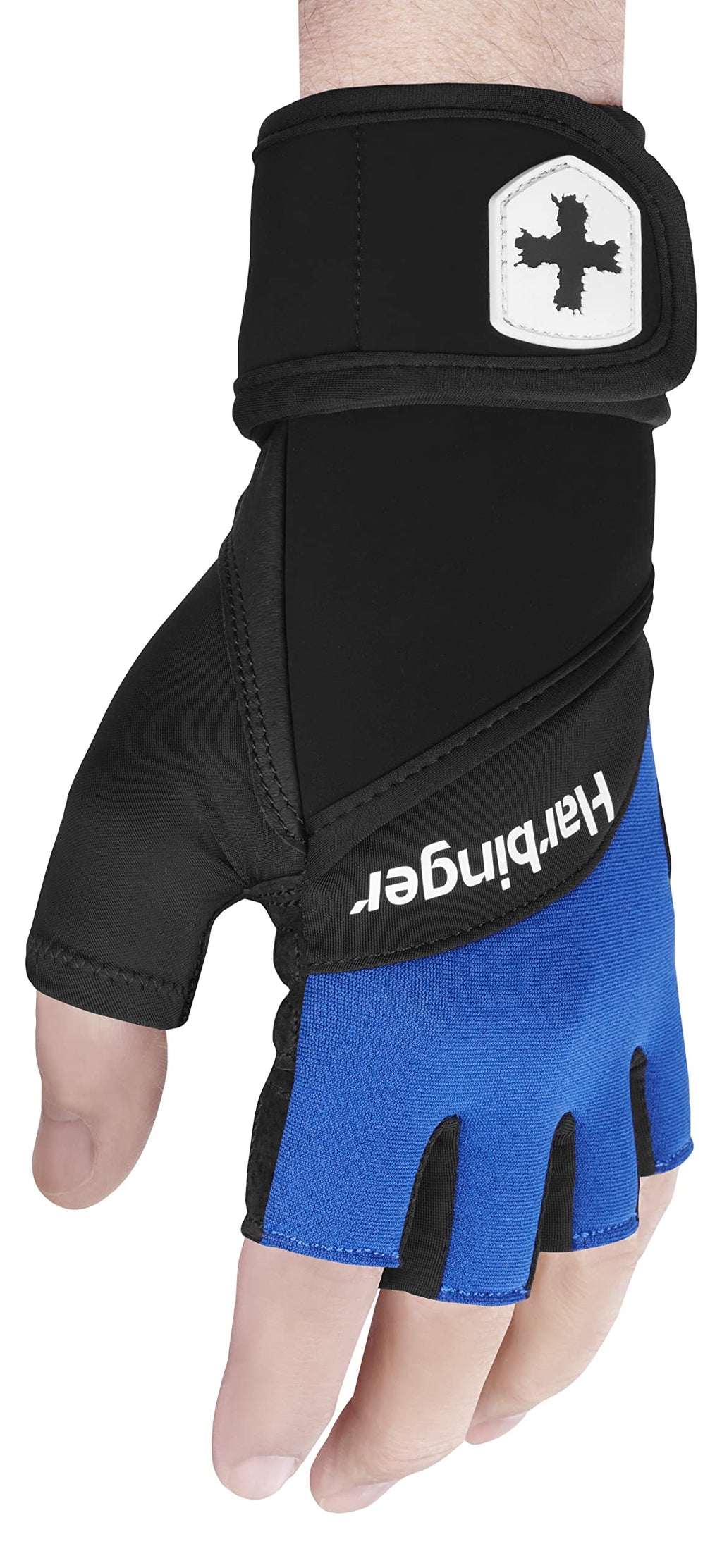 Harbinger Training Grip Wristwrap Weight Lifting Gloves, Unisex, Small, Blue