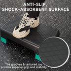 Fitvids 18'' Workout Aerobic Stepper Step Platform With 2 Risers, Lightweight Portable Step Up Platform Trainer, Adjustable Heig