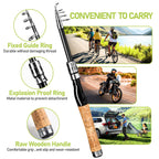 Fishing Pole And Reel Combo - 2Pcs 5.9Ft Carbon Fiber Telescopic Rods Spinning Reels Saltwater/Freshwater Kit With Lures, Line A