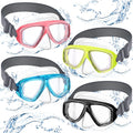Flutesan 4 Pcs Kids Youth Swim Goggles with Nose Cover Elastic Strap Diving Swim Mask Swimming Waterproof Snorkel Goggle(Sky Blu