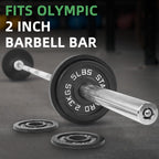 Fitvids Olympic Cast Iron 2-Inch Weight Plate for Strength Training & Weightlifting, Multiple Weights Available, 45LB Set (2.5LB