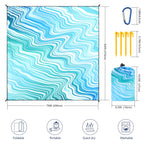 Beach Blanket Waterproof Sandproof Beach Mat 79 X 83/10'X9'For 2-8 Adults Quick Drying Outdoor Picnic Mat Beach Accessories For