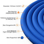 X Xben Rock Climbing Rope, Static Uiaa Mountain Climb Ropes, 10.5Mm 32Ft Blue Mountaineering Climbing Gear For Rescue, Hiking, O