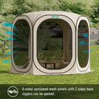 Werph Screen Tent Pop-Up, Portable Tent Canopy with Mesh Mosquito Net, Screen House Room Canopy Shade Screen Houese 10x 10 FT wi