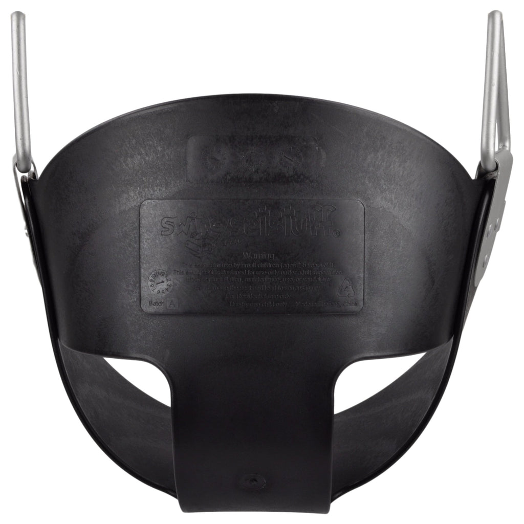 Swing Set Stuff High Back Half Bucket Swing Seat With Chains And Hooks, Black