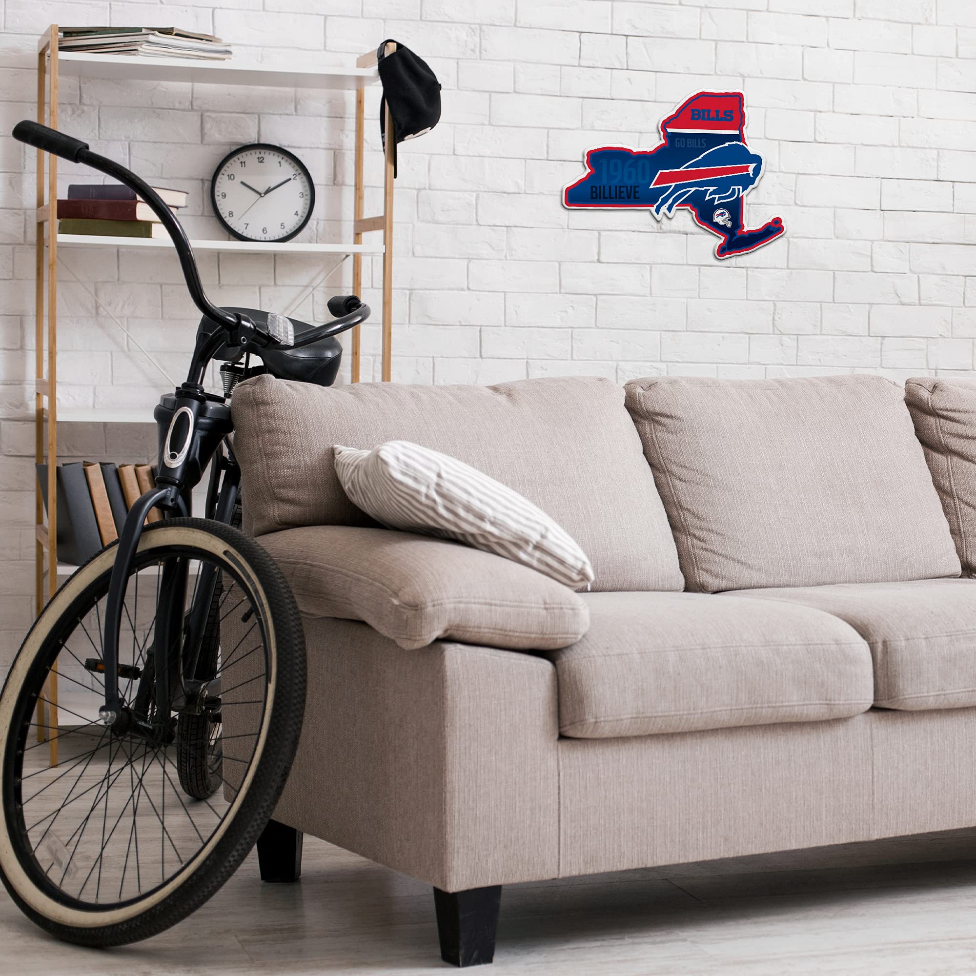 Rico Industries Nfl Football Buffalo Bills State Shape Shape Cut Pennant - Home And Living Room D  Cor - Soft Felt Ez To Hang
