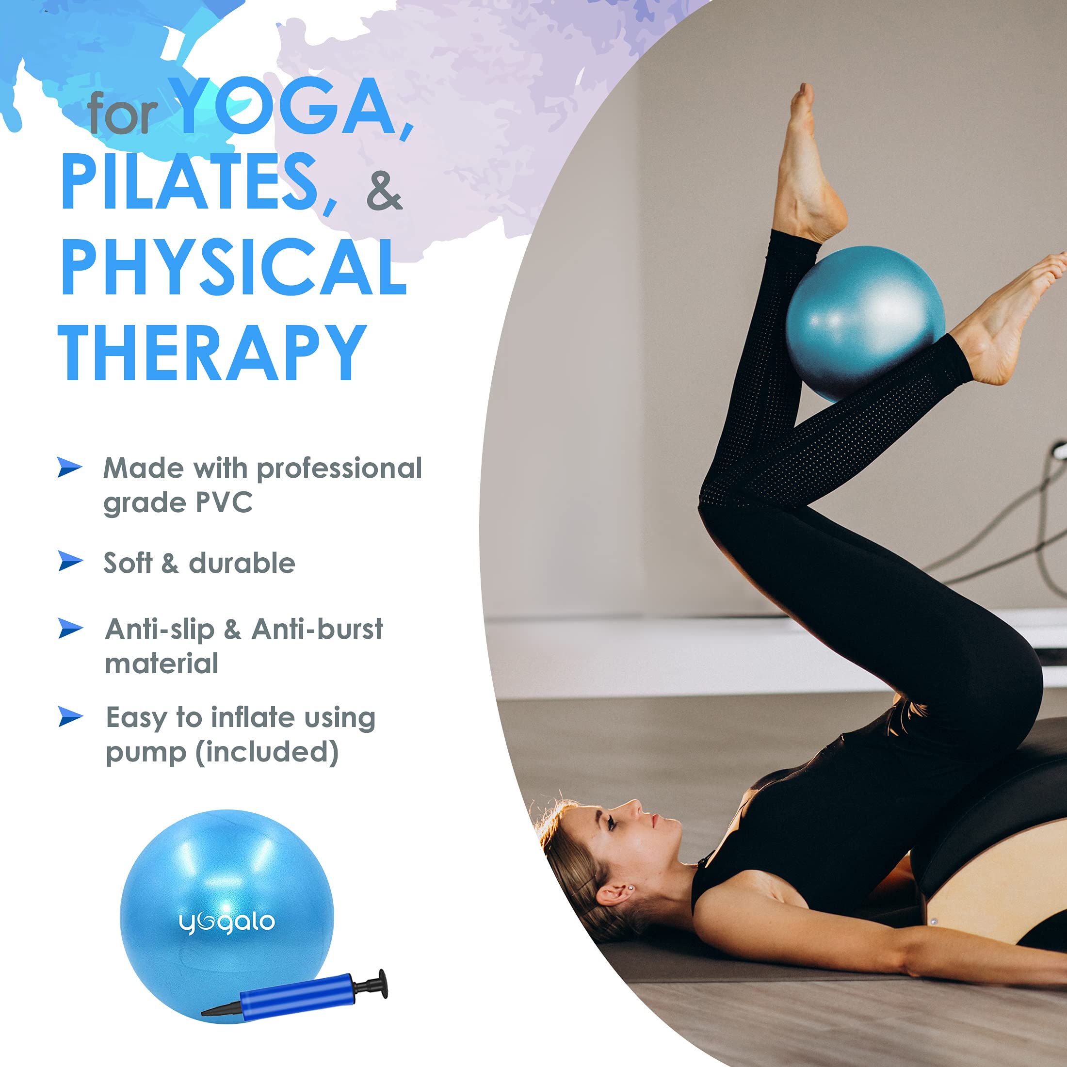 Pilates Ring And Ball Set With 3 Resistance Bands - Pilates Equipment For Home Workout - Magic Circle Pilates Ring 14 Inch To To