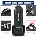 Partage Golf Travel Bag With Wheels,Golf Travel Case For Airlines, 600D Heavy Duty Oxford -Black
