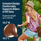 Beach Cruiser Bike Seat - Extra Wide Bicycle Saddle [Stylish And Soft] Replacement Bike Saddle For Women And Men (Vintage Brown)