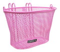 BIRIA Basket with Hooks Pink, Front, Removable, Wire mesh Small Kids Bicycle Basket, Pink