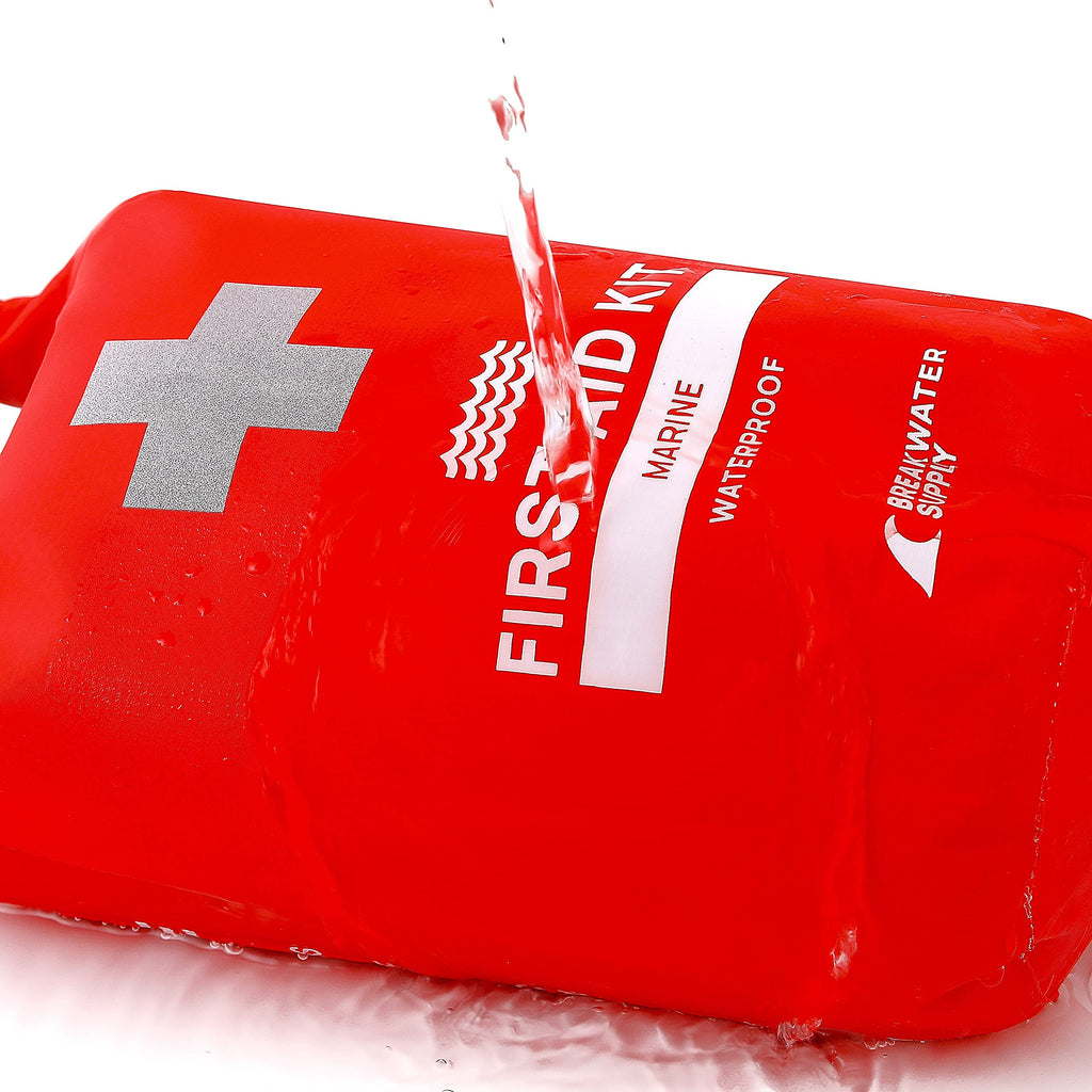Breakwater Supply Waterproof Marine First Aid Kit Boat Safety Tool Kit, 100 Piece Afak Emergency Supplies In Dry Bag, Ifak Traum
