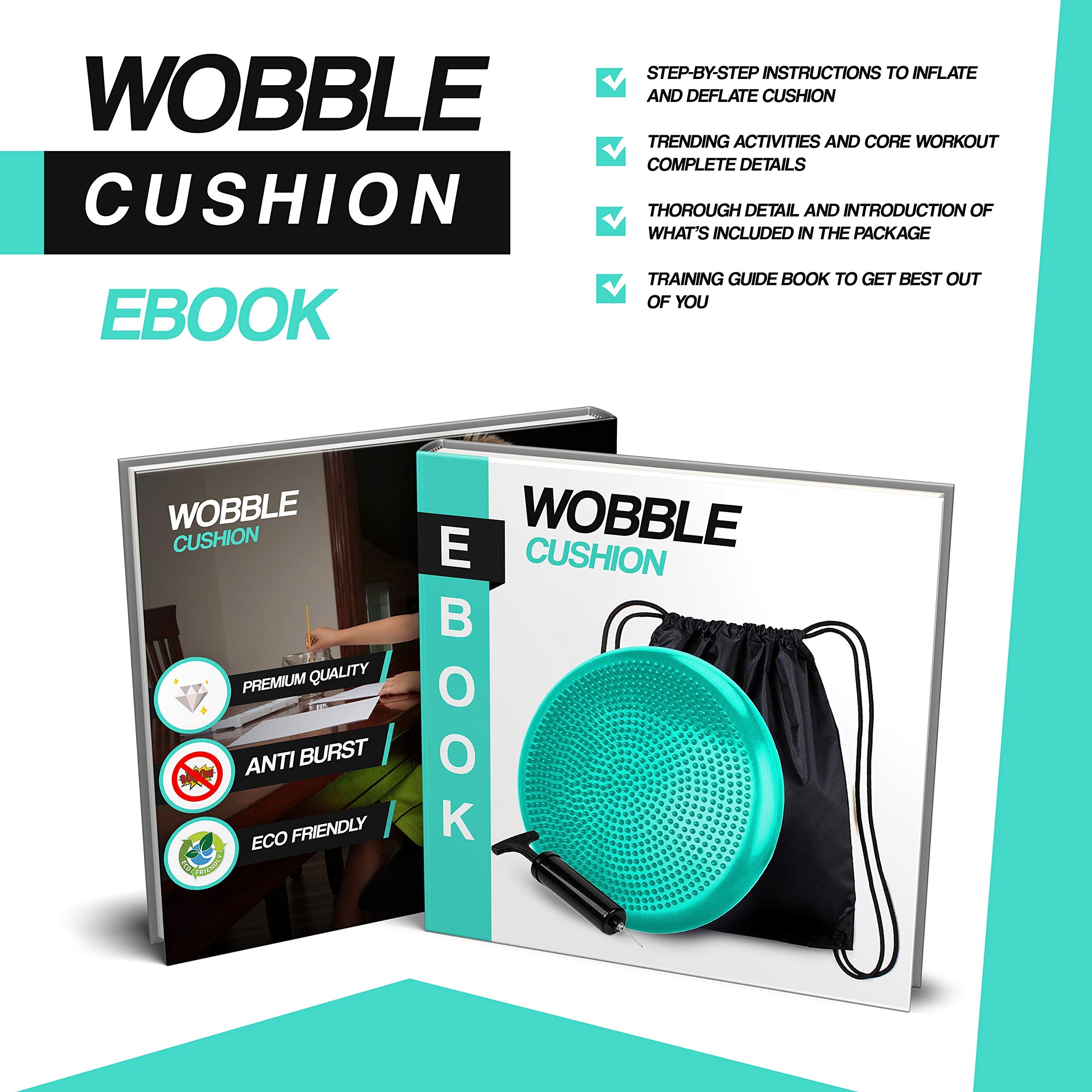 Rfaqk Inflated Air Stability Wobble Cushion - Wiggle Seat To Improve Sitting Posture & Attention, Stability Balance Disc For Phy