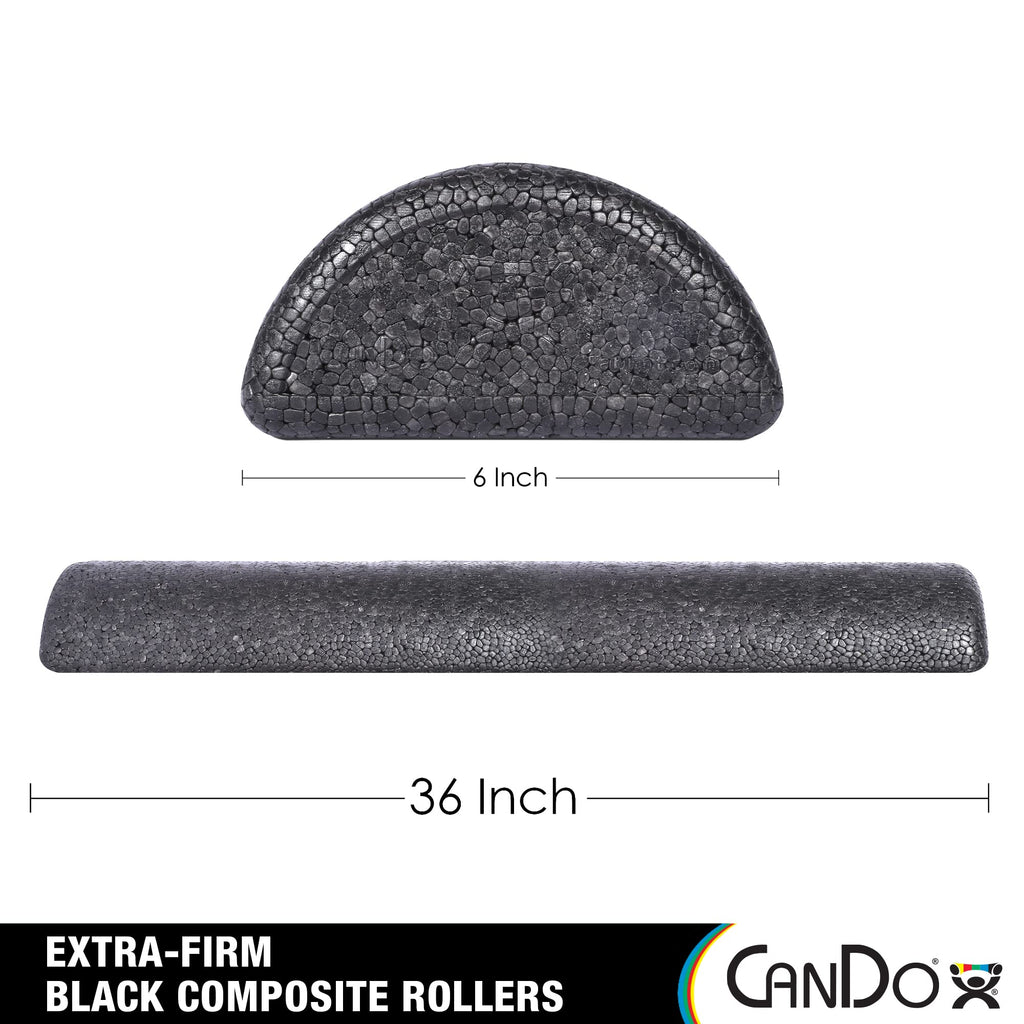 Cando Black Composite High-Density Roller, Half-Round, 6'''' X 36