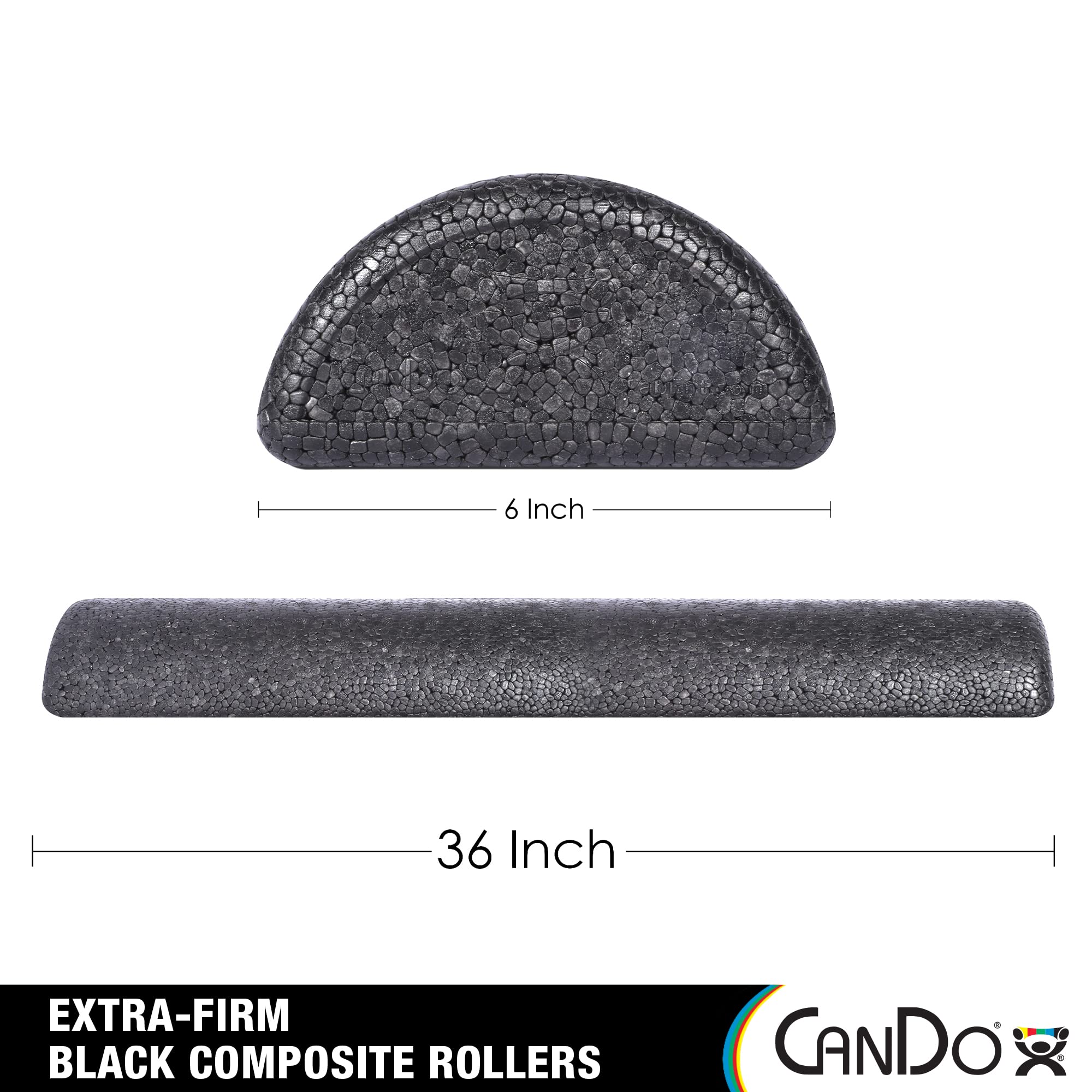 Cando Black Composite High-Density Roller, Half-Round, 6'''' X 36