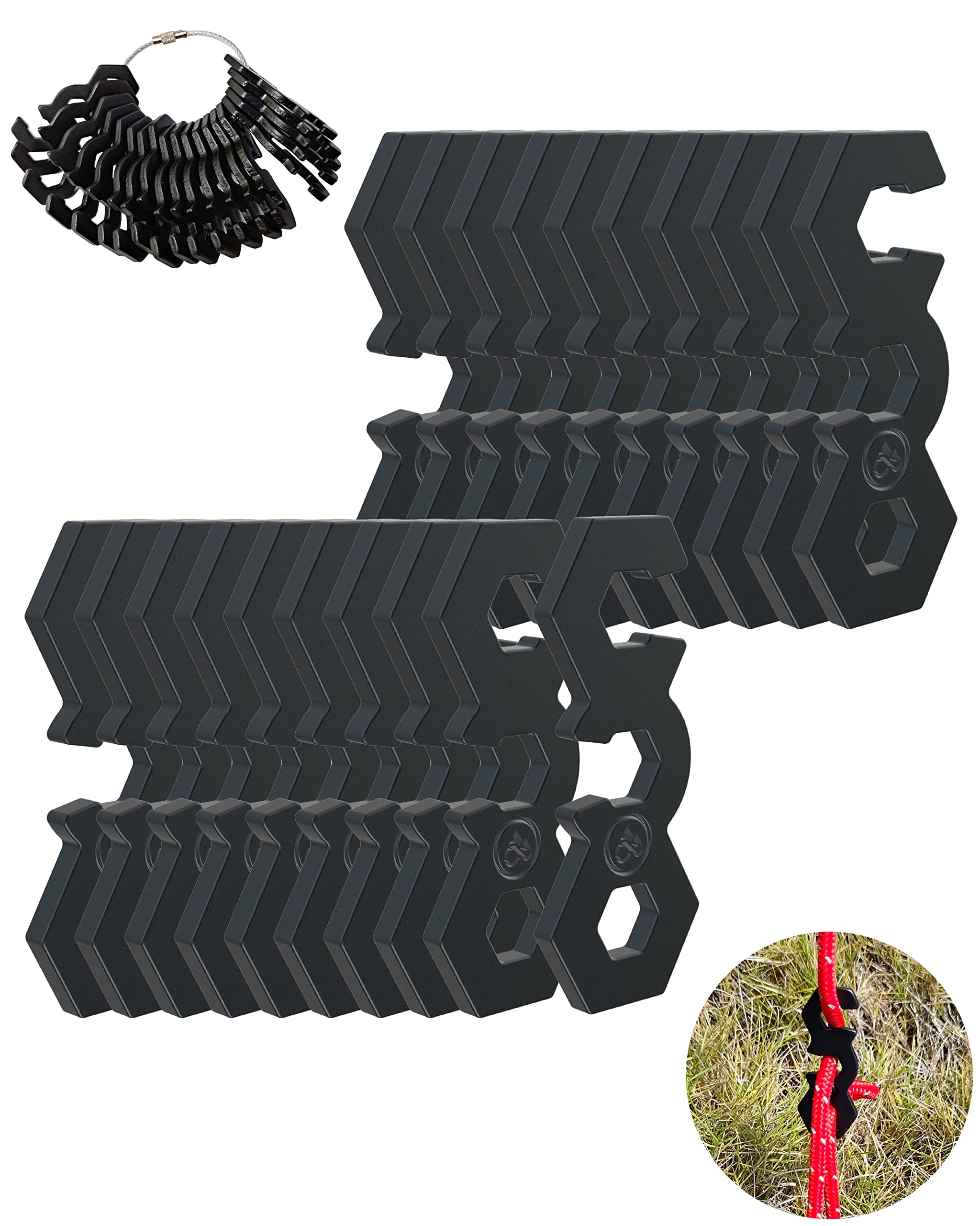 Naceture Aluminum Alloy Rope Tensioner Camping Tent Guyline Cord Adjuster Camping Of Gear For Camping, Hiking, Backpacking Ultra