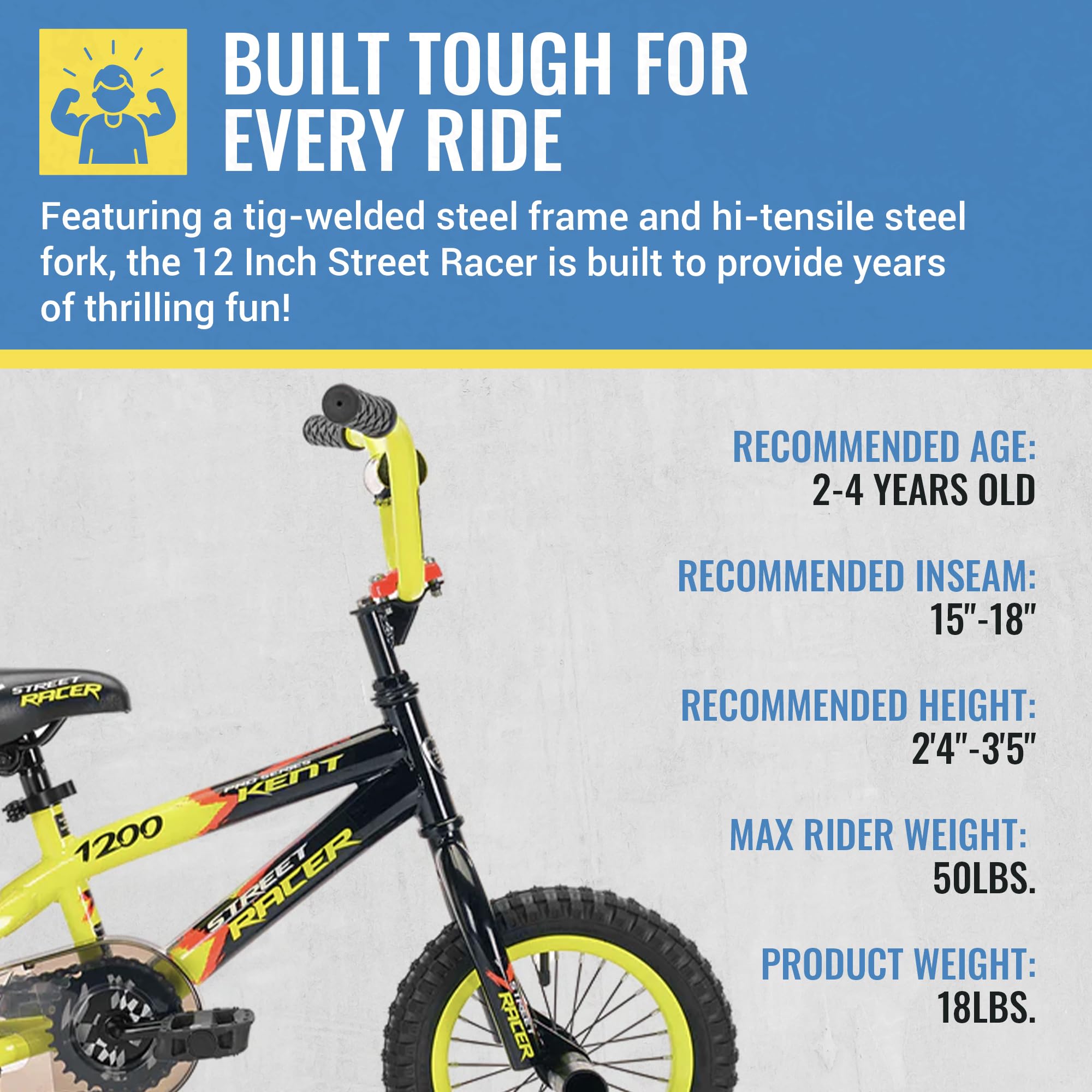 Kent Street Racer Bike, 12-Inch