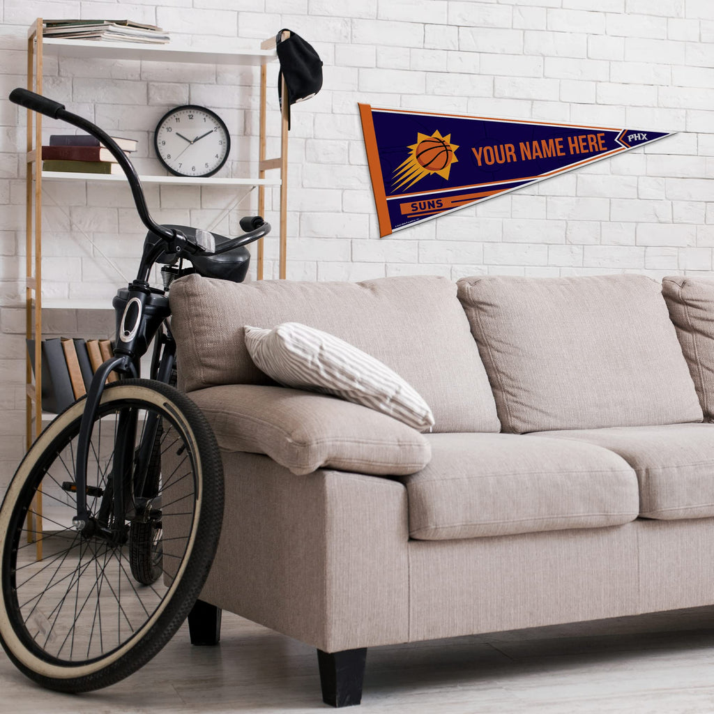 Rico Industries Nba Basketball Phoenix Suns Personalized - Custom 12'' X 30'' Soft Felt Pennant - Ez To Hang
