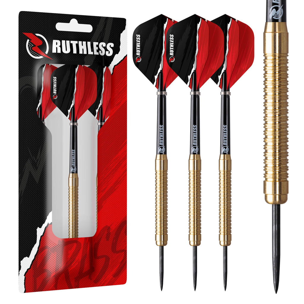 Ruthless Eagles  Steel Tip Brass Darts Set With Ringed Barrel Design, Dart Flights And Stems Included (D0455)