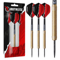 Ruthless Eagles  Steel Tip Brass Darts Set With Ringed Barrel Design, Dart Flights And Stems Included (D0455)