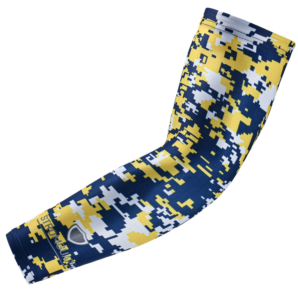 Stromguard Compression Sports Arm Sleeve Digital Camo Baseball Football Basketball - (One Arm Sleeve) (Youth Large, #22 - Navy-Y