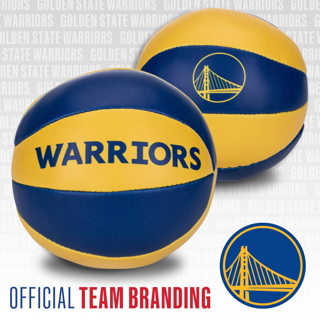 Franklin Sports Nba Golden State Warriors Toy Basketballs - 2 Pack Of Kids Soft Mini Basketballs For Over The Door + Indoor Hoop