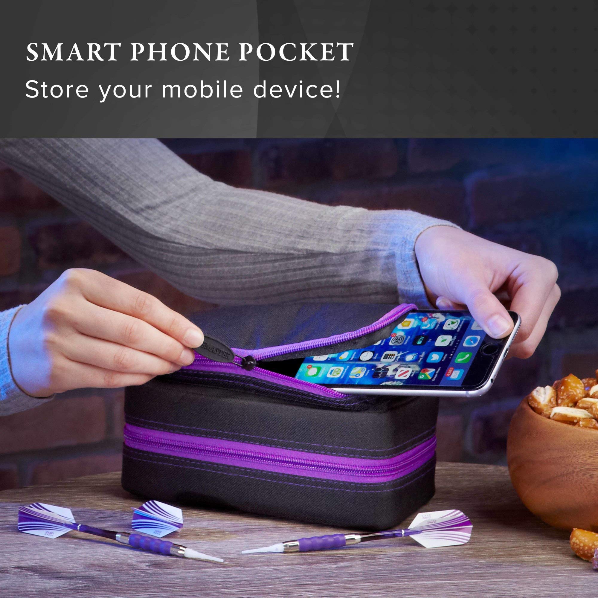 Casemaster By Gld Products Plazma Pro Dart Case Black With Amethyst Zipper And Phone Pocket