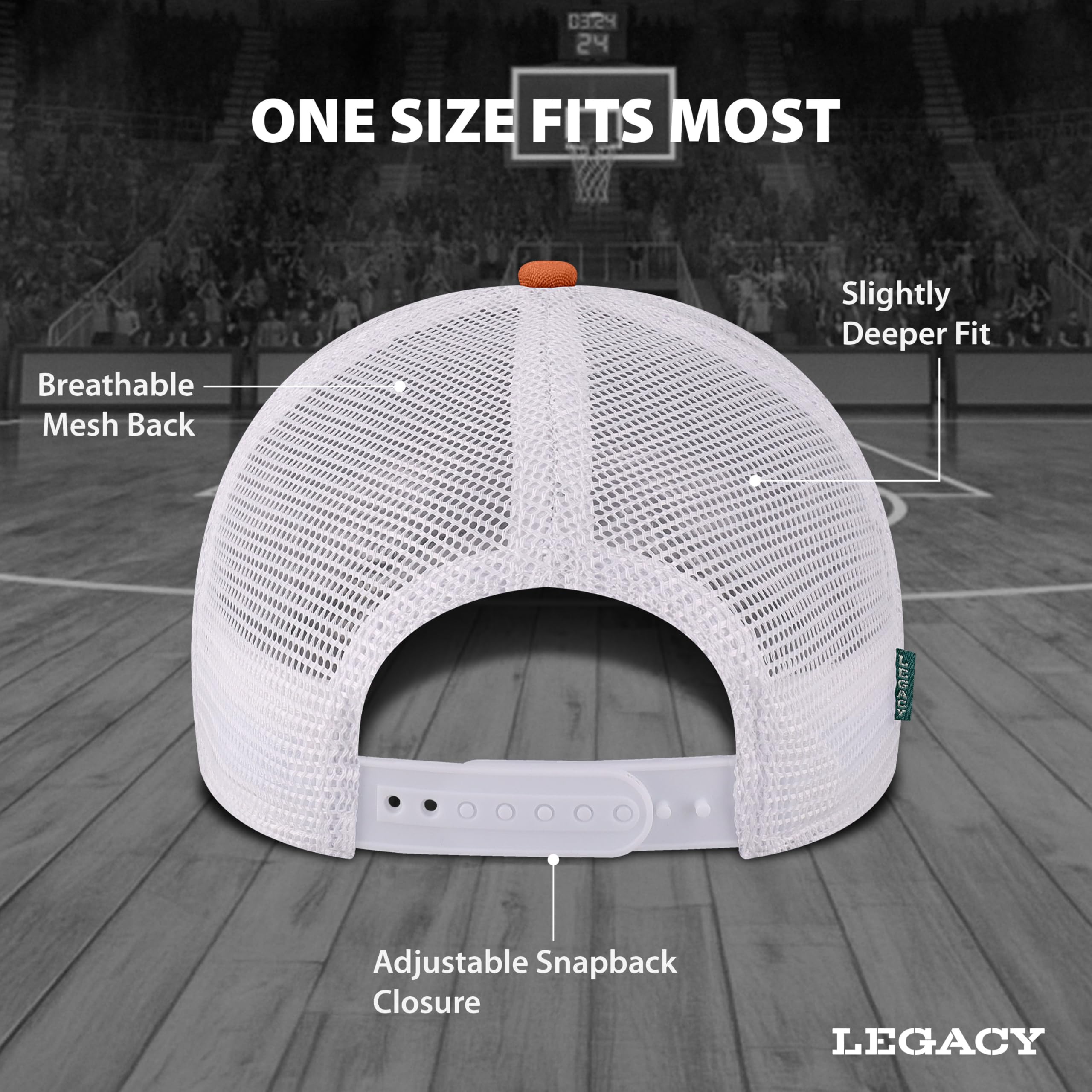 Legacy NCAA Officially Licensed Baseball Hat, Texas Longhorns, Lightweight Cap for Men & Women, Mid-Pro Snapback Adjustable (MPS