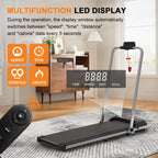 Sevobal Foldable Walking Pad Treadmill, Portable Under Desk Walking Pad With Incline Large Screen, Remote Control And App, Small