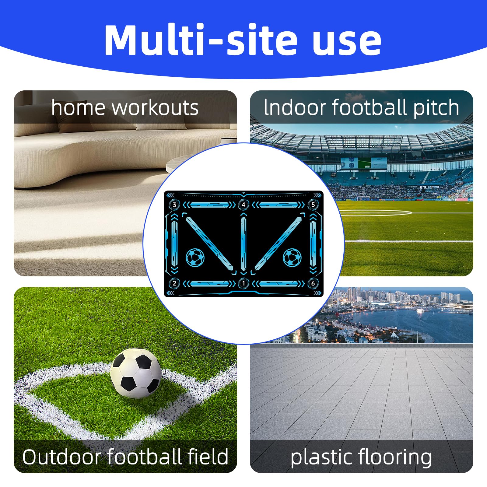 Soccer Mat Training,Soccer Training Equipment Improve Strength,47.3 * 31.5In Coordination And Agility,Anti-Slip Silent Absorptio