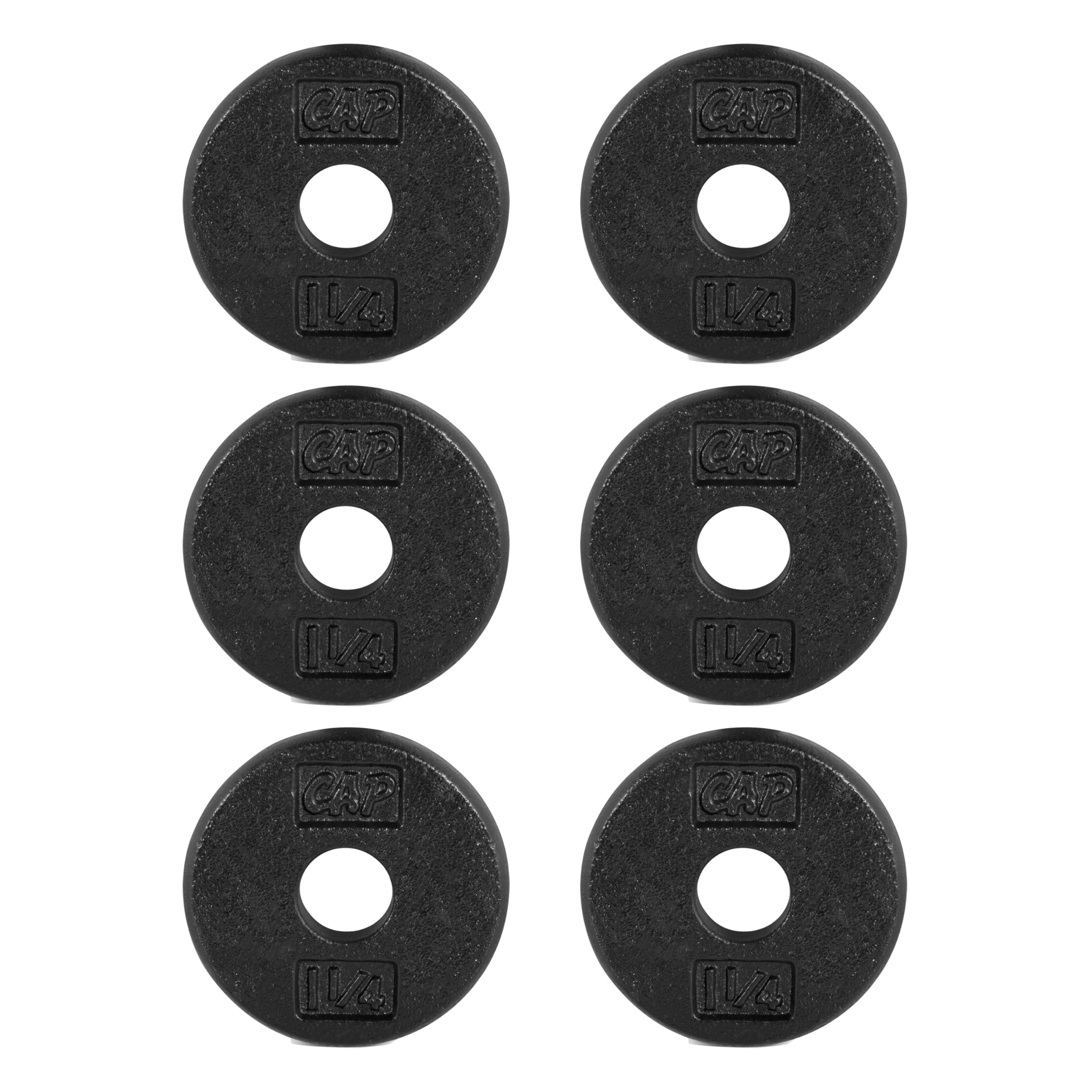 CAP Barbell Cast Iron Standard 1-Inch Weight Plate Set - Barbell Weights for Home Gym, Strength Training, and Weightlifting, 1.2