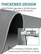 Yoga Mat With Strap, 1/3 Inch Extra Thick Yoga Mat Double-Sided Non Slip, Professional Tpe Yoga Mats For Women Men, Workout Mat
