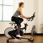 Sunny Health & Fitness Magnetic Rear Belt Drive Indoor Cycling Exercise Bike with RPM Cadence Sensor - SF-B1709, Black