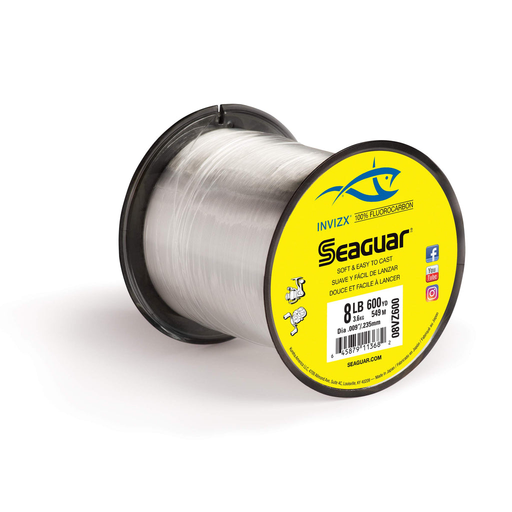 Seaguar Invizx Freshwater 100% Fluorocarbon Fishing Line 8Lbs, 600Yds - 08Vz600