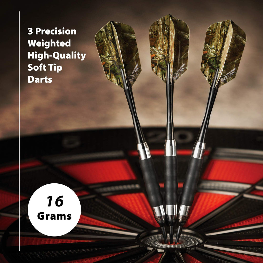 Fat Cat Realtree Hardwoods Hd Camo Soft Tip Darts With Storage/Travel Case, 16 Grams