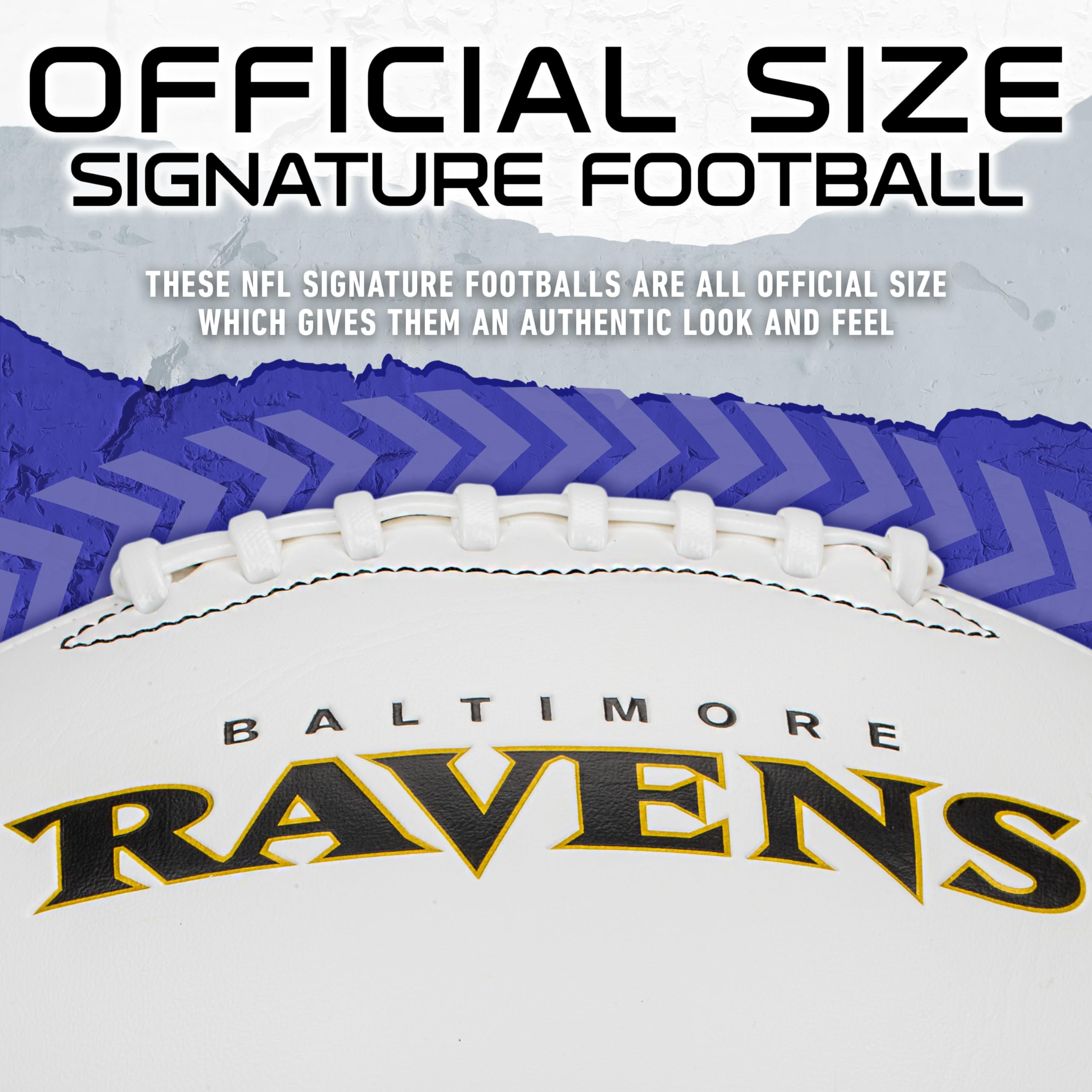 Franklin Sports Nfl Baltimore Ravens Autograph Football - Official Size White Panel Souvenir Football For Autographs + Signature